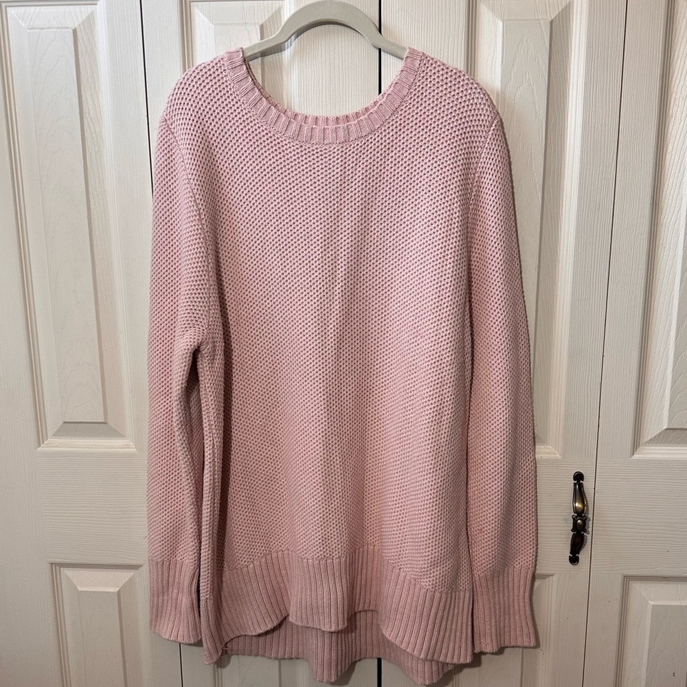 Duluth Trading Co Blush Oversized Knit Crewneck Tunic Sweater Womens Size XL